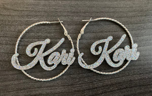 Custom Hoop Name Earrings